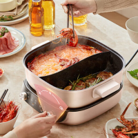 美的(Midea)电火锅 6.5L 分区控制分体鸳鸯锅 HGS303015