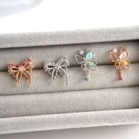 韩国直送精致缕空蝴蝶结彩钻耳骨钉时尚气质小耳钉送女朋友老婆情人节七夕生日礼物