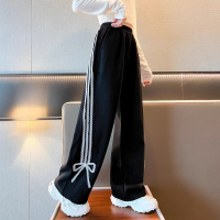 女童直筒休闲运动裤秋装新款儿童大童女孩初中生春秋阔腿长裤