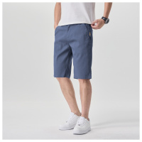 男士商务休闲直筒短裤夏季薄款5分马裤透气宽松中青年通勤中裤男