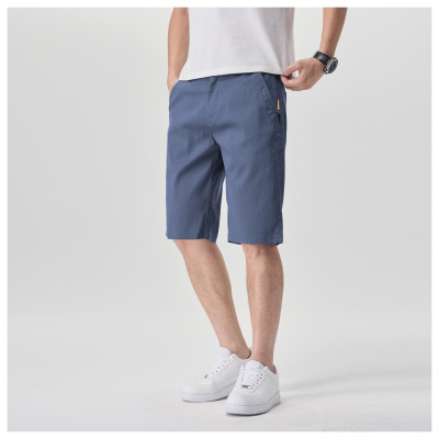 男士商务休闲直筒短裤夏季薄款5分马裤透气宽松中青年通勤中裤男