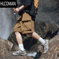 HLCOMAN男生黑色短裤男工装五分裤男款夏季薄款裤子2025新款速干运动中裤