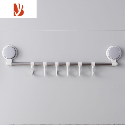 三维工匠免打孔排钩卫生间浴室吸盘毛巾挂架门后承重挂衣钩厨房壁挂钩粘钩 浅灰色