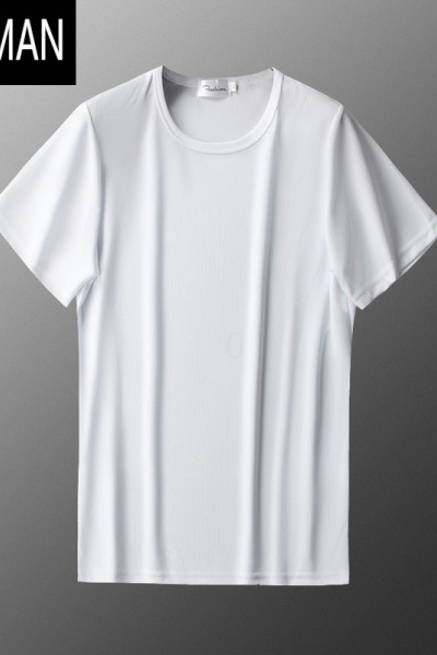 HLCOMAN上班工作干活穿透气冰丝吸汗短袖T恤男夏装上衣服半袖打底衫