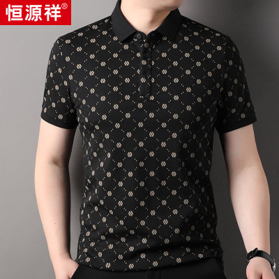 时尚港风抗皱短袖polo衫男士t恤2024夏季新款商务休闲潮流t恤上衣