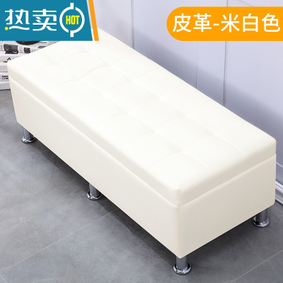 敬平服装店长方形沙发换鞋凳床尾多功能储物收纳凳更衣室试衣间凳子皮