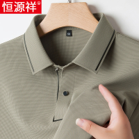恒源祥2025春秋季款长袖T恤男士宽松翻领中老年爸爸装休闲POLO衫