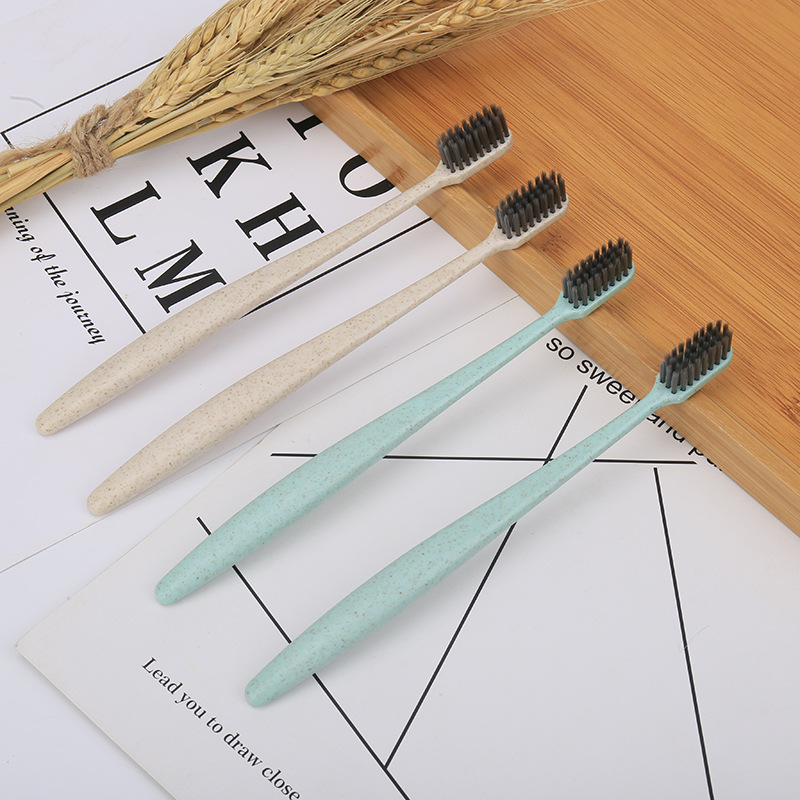 软毛小麦秸秆牙刷小头牙刷旅行洗漱用品 5只装