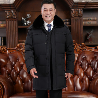 NEWLAKE2020新款棉衣中老年人男冬装羽绒服爸爸加厚保暖长款爷爷冬季外套棉衣