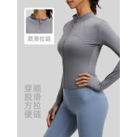 拼线瑜伽外套透气防紫外线健身衣显瘦轻薄防晒衣