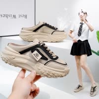 包头半拖鞋女外穿鞋子2026夏季新款休闲一脚蹬懒人薄底鞋