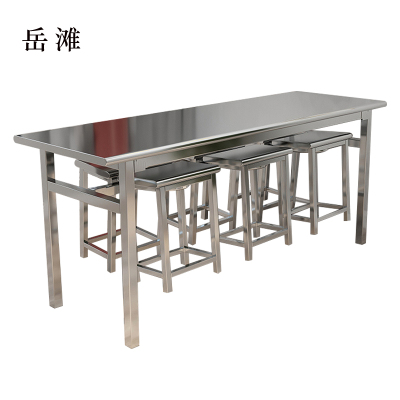 岳滩餐桌6人学校食堂小吃店快餐桌椅饭堂不锈钢桌1800*600*750