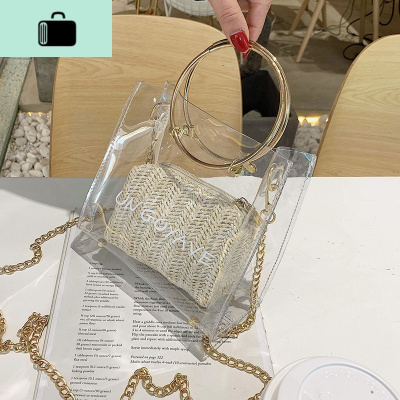 夏季果冻包包2020新款潮网红时尚透明包斜挎包女百搭ins质感女包NEW LAKE女斜挎包