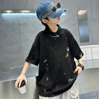 童装男童短袖T恤2025新款夏季POLO衫中儿大童男孩夏装宽松上衣潮T
