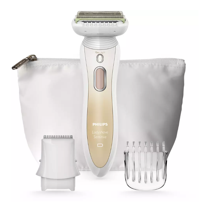 飞利浦脱毛器hp6370干湿两用比基尼女士剃毛器附便携袋