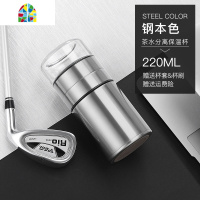 茶水分离保温杯男女士便携小巧带滤网泡茶水杯学生不锈钢杯子 FENGHOU 玻璃控茶杯200ml(钢色黑边)