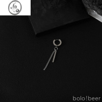 JiMibolo嘻哈朋克链条暗黑系耳环男女情侣钢制冷淡风简约无耳洞耳夹潮