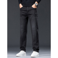 欧版修身直筒牛仔裤男士春秋复古潮牌弹力时尚免烫工艺休闲裤百搭