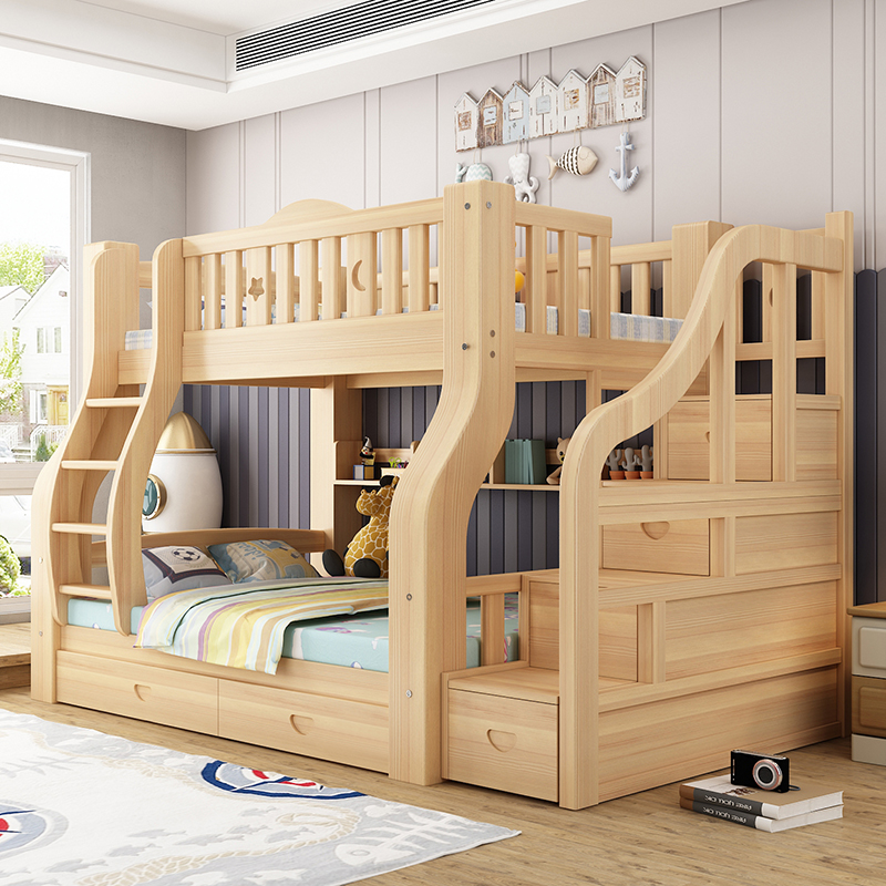 百冠环球 儿童床实木床现代简约子母床北欧上下床双人床双层床高低床