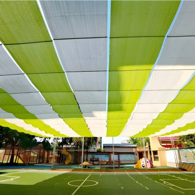 羊多多幼儿园遮阳网遮阳帆操场防晒波浪庭院阳台隔热泳池户外帐篷