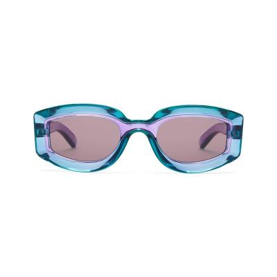 古驰(GUCCI)女士潮牌复古风格太阳镜时尚百搭配饰防紫外线护目镜 Violet_·_Brown