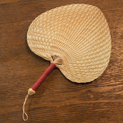 手工编织大蒲扇老式夏季圆形蒲扇带流苏中国风蒲扇子古典精编红把宝宝扇（1把装）