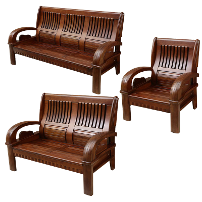 鑫星奈XXN4031109 新中式实木沙发组合 1+2+3