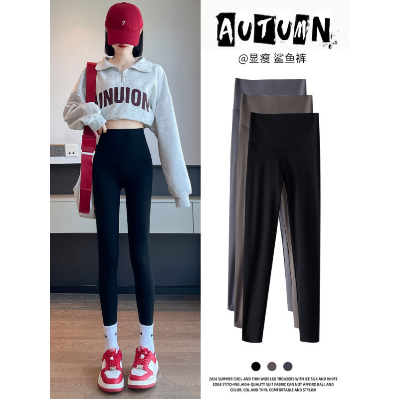 鲨鱼裤女外穿春秋季新款高腰显瘦收腹提臀弹力打底芭芘瑜伽裤