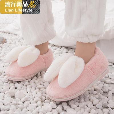 包跟棉拖鞋女家用秋冬季月子可爱居家毛毛绒棉鞋情侣2019新款室内知义(ZHIYI)