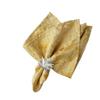 家居高档酒店餐厅口布专用高级感折花餐巾布方巾餐盘垫布 金色一条 餐巾46*46CM(不含餐巾环)