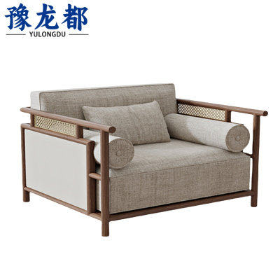 豫龙都 新中式实木沙发 单人位 张