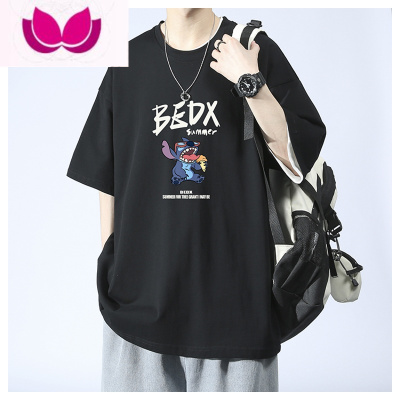 七斓日系动漫t恤男短袖夏季2023新款港风潮流ins美式半袖体恤