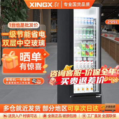 星星(XINGX)LSC-310YPE 299升 立式冰柜 保鲜柜 饮料柜 商用冷藏展示柜 商店超市便利店