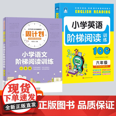 六年级小学英语+语文阶梯阅读训练全2册 全面提升核心素养培优提分全解巩固知识 小学阅读理解强化训练题