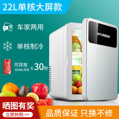 韩国现代车载小冰箱宿舍用小型迷你单人办公室冷藏箱放护肤品家用