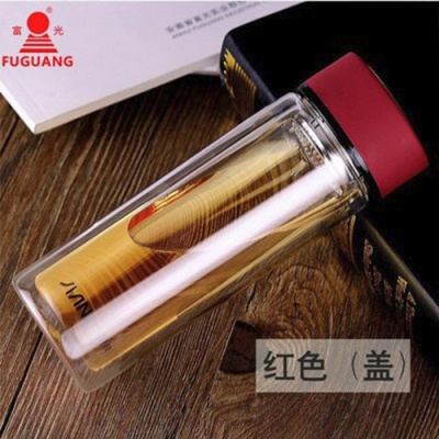 富光玻璃时尚水杯红色320ML