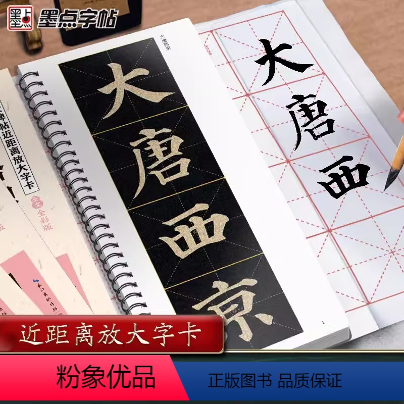[正版]墨点字帖颜真卿多宝塔碑 传世碑帖近距离字卡4册 全文米字格高清放大修复本 颜体楷书字帖毛笔临摹练字帖毛笔书法临