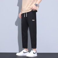夏季薄款九分裤男新款百搭冰丝四面弹力宽松透气百搭微锥休闲裤