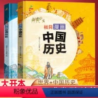 中国历史+世界历史2本 [正版]漫画中国历史 极简漫画世界历史 精装硬壳全套2册 儿童课外书历史漫画 二三四年级小学历史