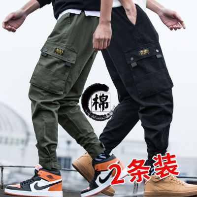 工装裤男春季潮牌宽松韩版潮流胖子加大码长裤子束脚休闲裤威珺