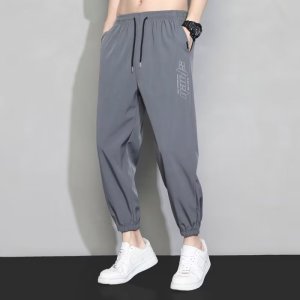 冰丝裤男士夏季韩版大码轻薄潮流宽松型束脚长裤_936
