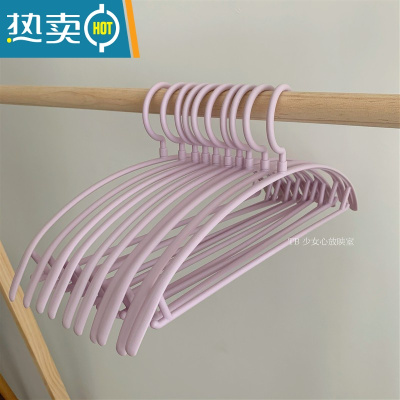 敬平 纯色不鼓包晾 家用衣物收纳防滑塑料衣撑衣架