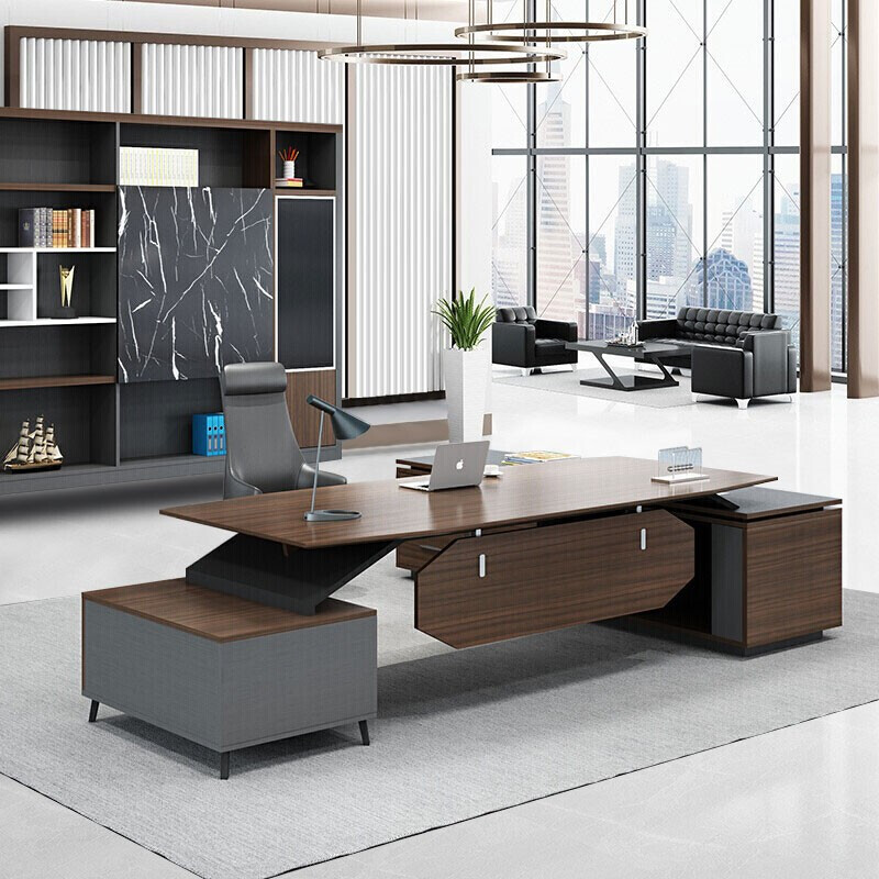 老板桌简约现代大班台总裁桌时尚主管桌经理桌办公桌椅组合广东办公