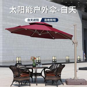 家柏饰(CORATED)户外庭院伞花园遮阳伞阳台太阳能D带灯太阳伞罗马伞摆摊