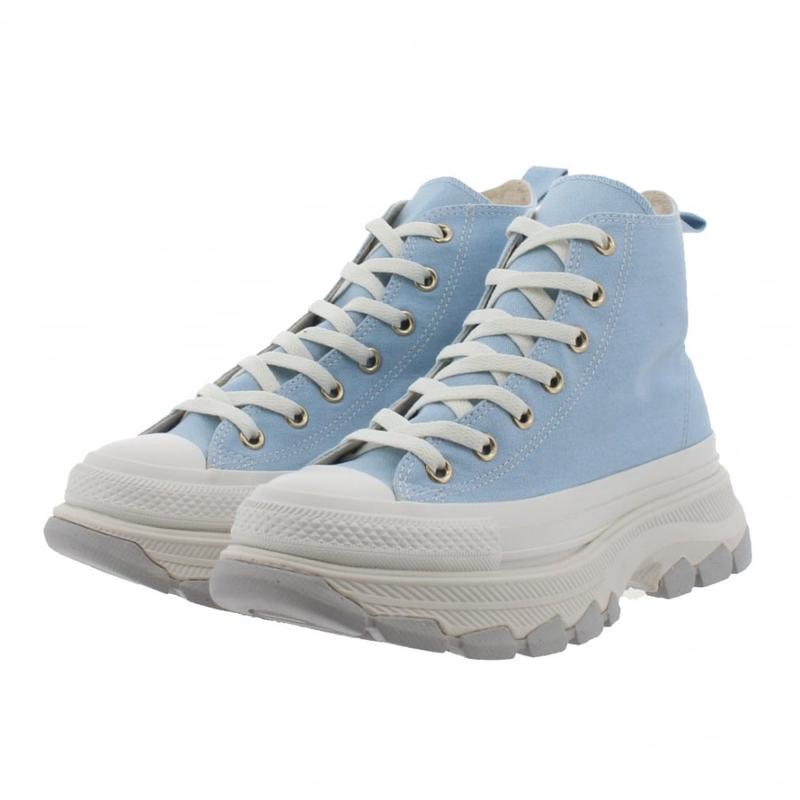 匡威(CONVERSE)女鞋2024春款CONVERSE休闲板鞋PaleBlue高帮系带运