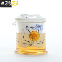 三维工匠简约家用陶瓷茶壶迷你单个泡茶器小号水壶功夫茶具泡茶壶茶碗茶杯 青花瓷荷韵红茶壶(单壶送两杯子