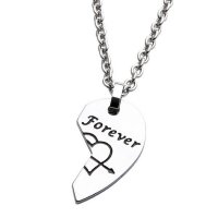 梦克拉Mkela 钨金吊坠 心相连 饰品 情侣款可选 心形