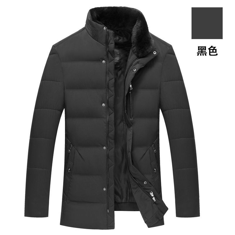 中老年羽绒服男士轻薄短款男装中年爸爸装老年人秋冬装休闲外套