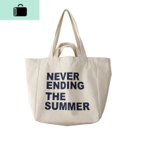唐糖包袋/原创SUMMER英文字母帆布包 日韩chic文艺风简约单肩包NEW LAKE SUMMER米白女士单肩包