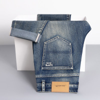 胖瘦皆宜男士牛仔裤 宽松 弹力舒适新疆棉中高腰休闲男士裤子新品